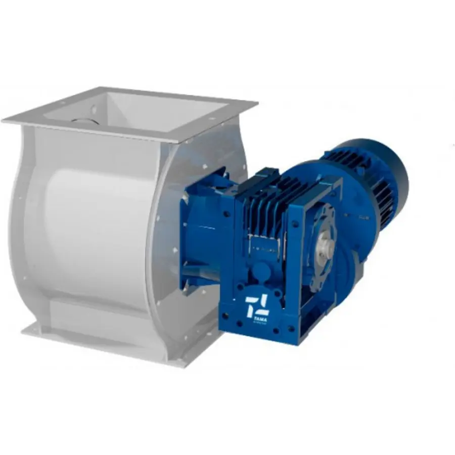 Dust collection system featuring a fan housing and motor assembly.